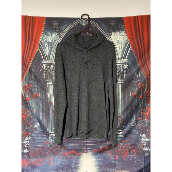 J Crew 1/4 Button Knitted Sweater Men's Size XL Dark Grey Preppy - Casual Wear - Picture 1 of 3
